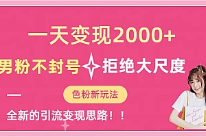 一天收款2000元,男粉不封号拒绝大尺度-色粉全新的变现方法