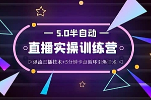 蚂蚁·5.0半自动直播2345打法,半自动爆流直播技术+5分钟卡点循环引爆话术
