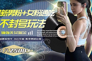 最新男粉+女粉通吃不封号玩法瑜伽美女掘金,日入2500+