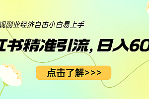 小红书精准引流,小白日入600+,轻松实现副业经济自由(教程+1153G资源)