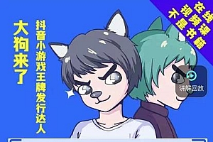 大狗来了:小游戏推广实战课,带你搭建一个游戏推广变现账号