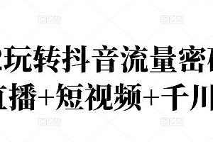 2022玩转抖音流量密码,(直播+短视频+千川)