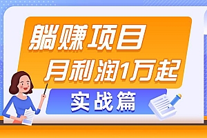 躺赚副业项目,月利润1万起,当天见收益,实战篇