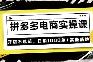 《拼多多电商实操课》开店不迷茫,日销1000单+实操落地(价值299元)