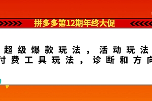 拼多多第12期年终大促:超级爆款玩法,活动玩法,付费工具玩法,诊断和方向