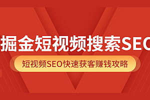 掘金短视频搜索SEO,短视频SEO快速获客赚钱攻略(价值980)