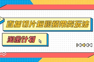 淘金之路第十期实战训练营【直播切片】,小杨哥直播切片短视频带货玩法