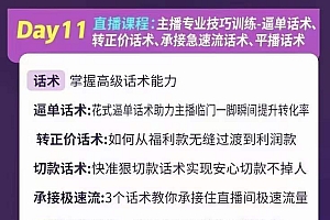 金牌主播实战进阶营 普通人也能快速变身金牌带货主播 (价值3980)