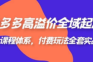 拼多多-高溢价 全域 起爆,6大课程体系,付费玩法全套实战