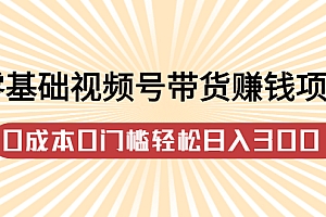 零基础视频号带货赚钱项目,0成本0门槛轻松日入300+【视频教程】