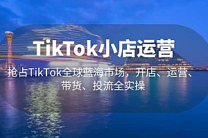 TikTok小店运营 抢占TikTok全球蓝海市场,开店、运营、带货、投流全实操