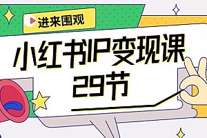 小红书IP变现课:开店/定位/IP变现/直播带货/爆款打造/涨价秘诀/等等/29节