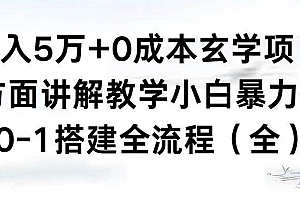 月入5万+0成本玄学项目,全方面讲解教学,0-1搭建全流程(全)小白暴力掘金