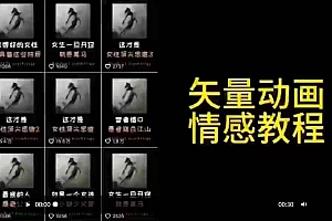 矢量动画情感教程:高点赞涨粉,适合情感、思维、创业教育等赛道