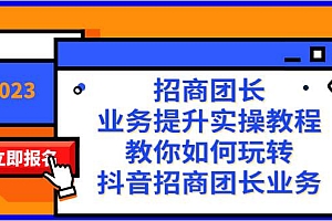 招商团长-业务提升实操教程,教你如何玩转抖音招商团长业务(38节课)
