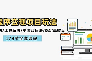 小程序变现项目玩法:图文玩法/工具玩法/小游戏玩法/稳定高收入/173节课程