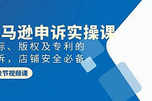 亚马逊-申诉实战课,商标、版权及专利的申诉,店铺安全必备