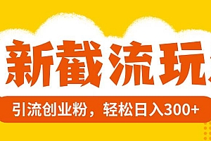 全新截流玩法,精准引流创业粉,轻松日入300+