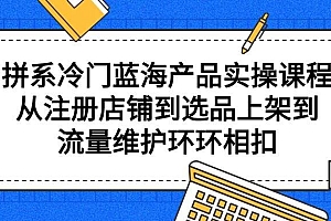 拼系冷门蓝海产品实操课程,从注册店铺到选品上架到流量维护环环相扣