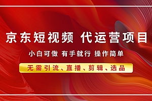 京东带货代运营,年底翻身项目,小白有手就行,月入8000+