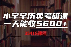 小学学历卖考研课程,一天收5600(附3580G考研合集)