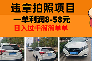 最强副业违章拍照,一单利润8-58元,全国大小城市都可做