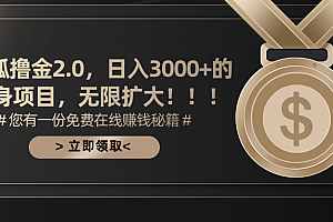 搜狐撸金2.0,日入3000+,可无限扩大的翻身项目。