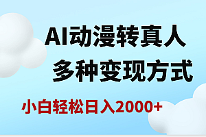 AI动漫转真人,一条视频点赞200w+,日入2000+,多种变现方式