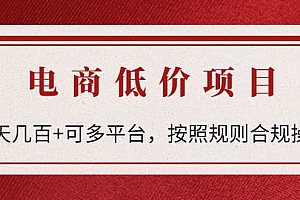 电商低价赔FU项目:按照规则合规操作