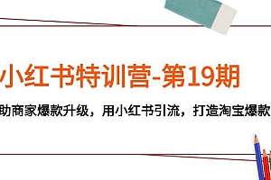 小红书特训营-第19期,帮助商家爆款升级,用小红书引流,打造淘宝爆款