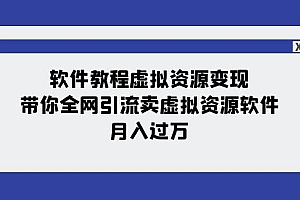 软件教程虚拟资源变现:带你全网引流卖虚拟资源软件,月入过万(11节课)