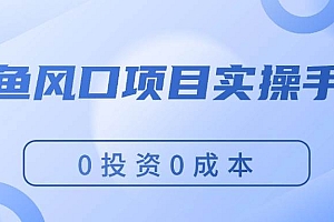 闲鱼风口项目实操手册,0投资0成本,让你做到,月入过万,新手可做