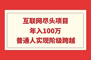 互联网尽头项目:年入100W,普通人实现阶级跨越