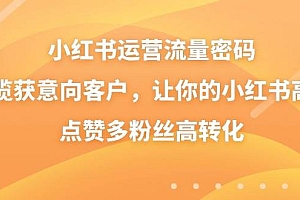小红书运营流量密码,揽获意向客户,让你的小红书高点赞多粉丝高转化