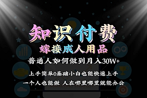 2024普通人做知识付费结合成人用品如何实现单月变现30w保姆教学1.0