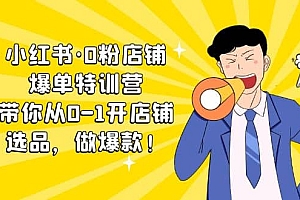 小红书·0粉店铺爆单特训营 带你从0-1开店铺,选品,做爆款(课程+工具包)