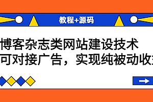 博客杂志类网站建设技术,可对接广告,实现纯被动收益(教程+源码)