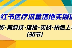 小红书·医疗流量落地实操课,干货·黑科技·落地·实战·快速上手(30节)