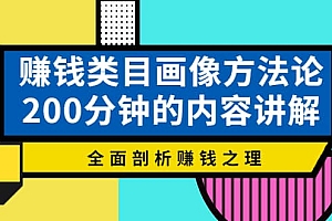 赚钱类目画像方法论,200分钟的内容讲解,全面剖析赚钱之理