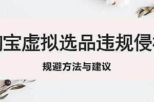 淘宝虚拟违规侵权规避方法与建议,6个部分详细讲解,做虚拟资源必看