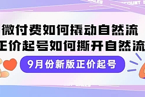 9月份新版正价起号,微付费如何撬动自然流,正价起号如何撕开自然流