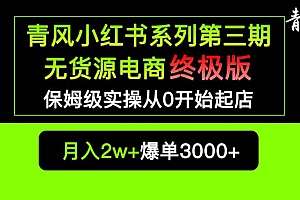 小红书无货源电商爆单终极版【视频教程+实战手册】保姆级实操从0起店爆单