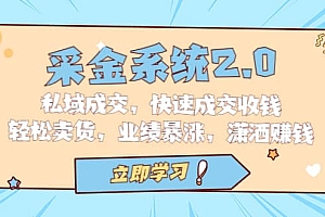 采金 系统2.0,私域成交,快速成交收钱,轻松卖货,业绩暴涨,潇洒赚钱