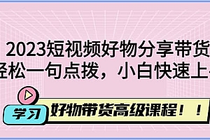 2023短视频好物分享带货,好物带货高级课程,轻松一句点拨,小白快速上手