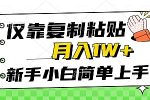 仅靠复制粘贴,被动收益,轻松月入1w+,新手小白秒上手,互联网风口项目