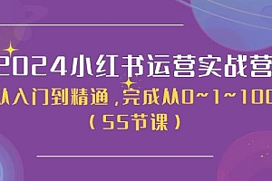 2024小红书运营实战营,从入门到精通,完成从0~1~100(50节课)