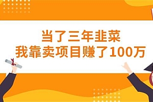 当了三年韭菜我靠卖项目赚了100万