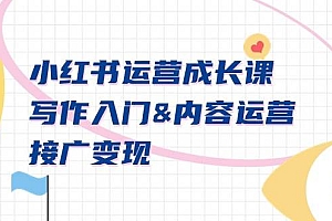 小红书运营成长课,写作入门内容运营接广变现【文档课】