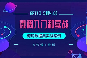 GPT(3.5和4.0)微调入门和实战,源码数据集实战案例(8节课+资料)
