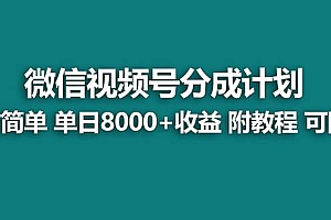 【蓝海项目】视频号分成计划最新玩法,单天收益8000+,附玩法教程